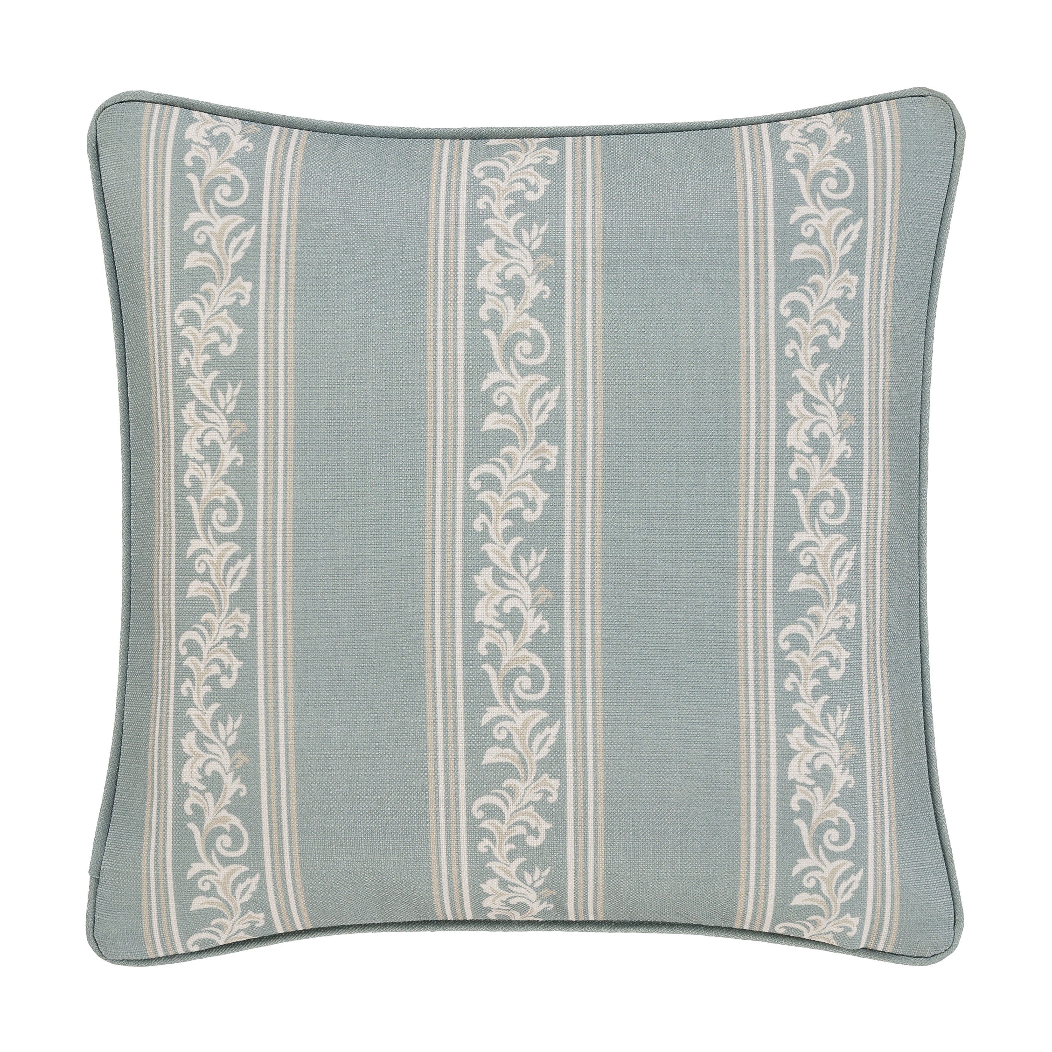 TRANQUILITY 20 inches SQUARE DECORATIVE THROW PILLOW, AQUA, on-hover image number 1