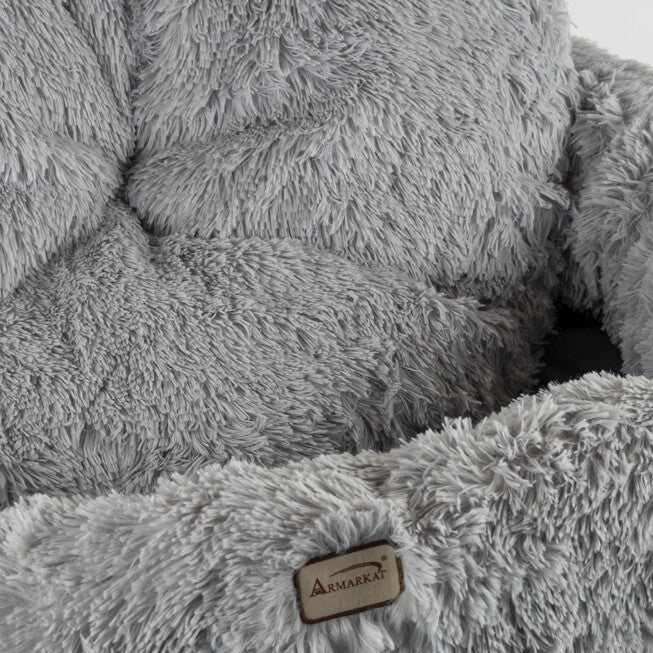 Armarkat Extra Large, Fluffy Gray Round Cat Bed - C71Nhs Cat Bed, , alternate image number null