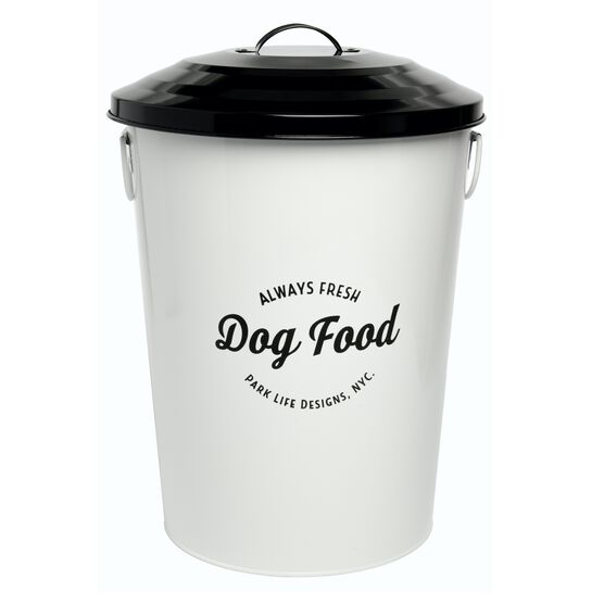 Andreas White Large 25Lbs Pet Dog Cat Food Bin, WHITE, hi-res image number null