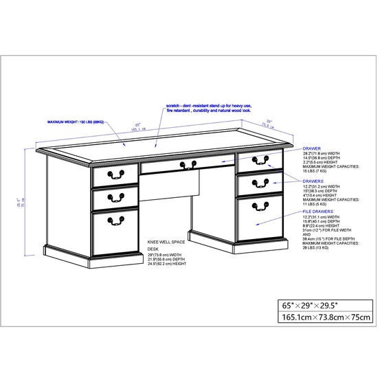 Executive Desk Writing Desk, , alternate image number null
