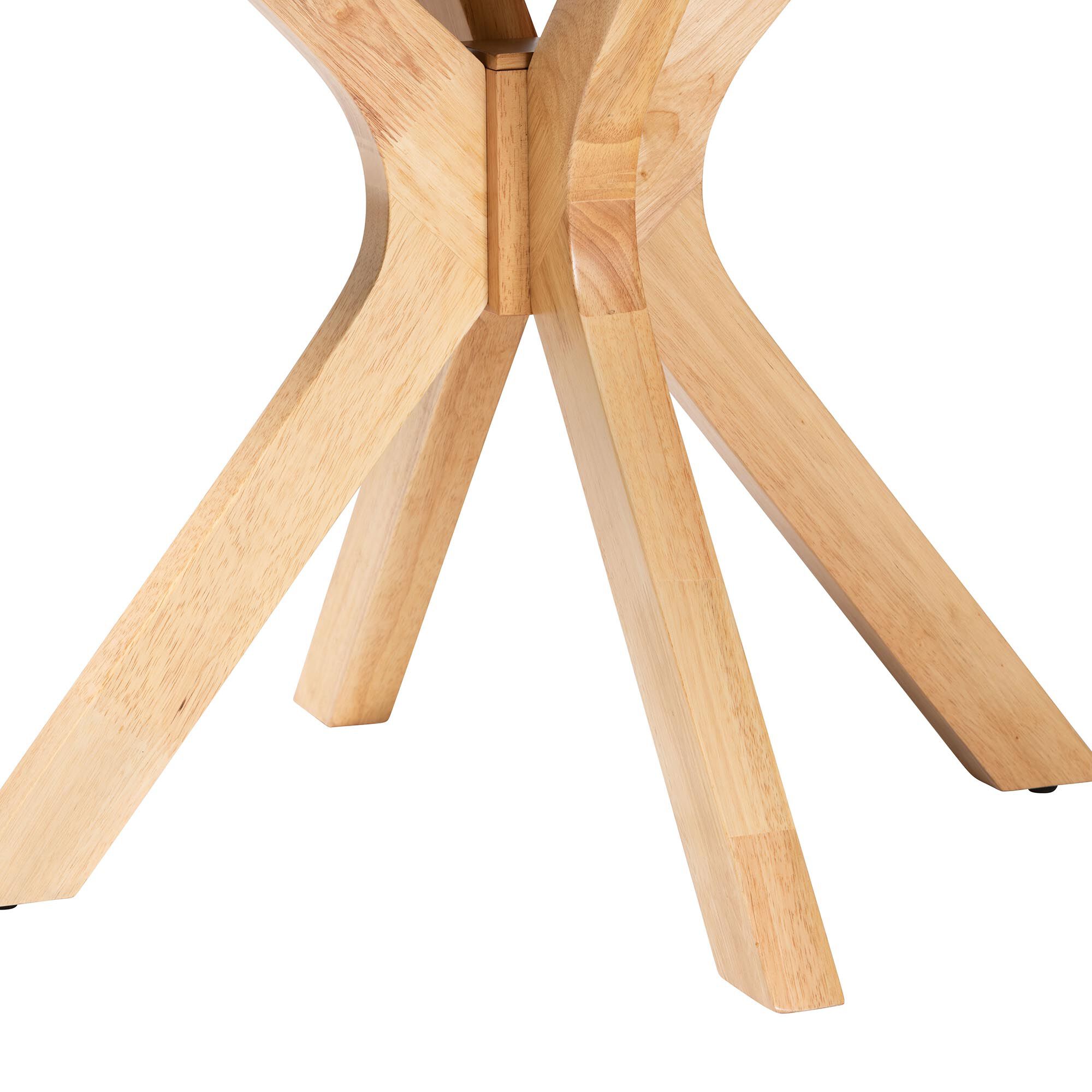 Kenji Modern Natural Brown Finished Wood 34-Inch-Wide Round Wood Dining Table, NATURAL BROWN, alternate image number 4