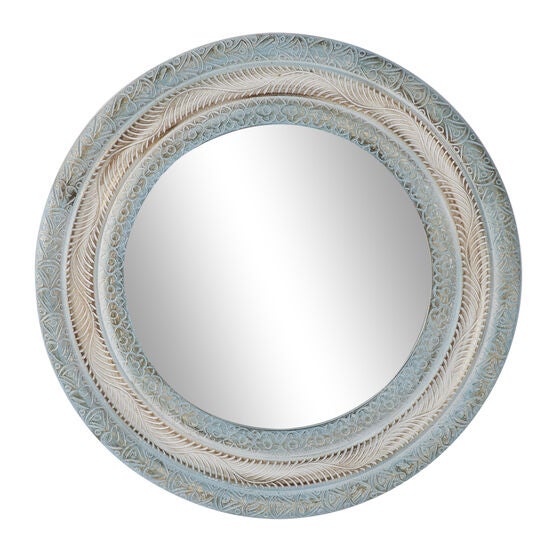 Beige Wood Farmhouse Wall Mirror, BEIGE, hi-res image number null