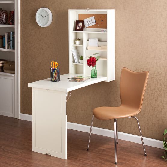 Fold-Out Convertible Desk, WHITE, hi-res image number null
