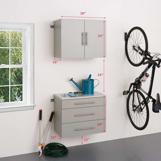 HangUps 30 inches Storage Cabinet Set A - 2pc, Light Gray, , alternate image number null