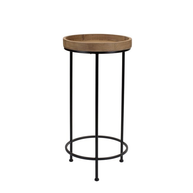 Accent Table (Set of 3) 10.5 inchesD x 20.75 inchesH, 12.25 inchesD x 25.25 inchesH, 14.25 inchesD x 28.75 inchesH Iron/Wood, BROWN/BLACK, alternate image number null