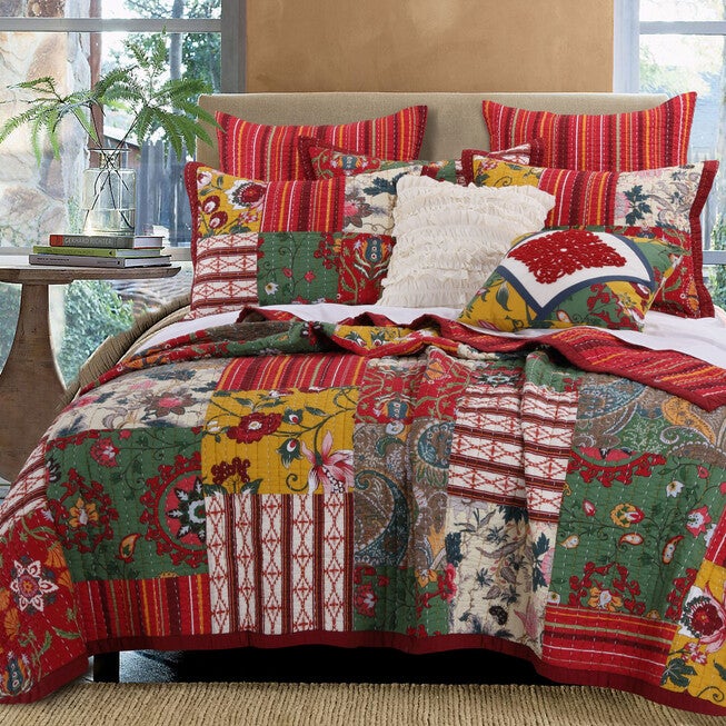 Arcadia Quilt Set , RED, hi-res image number null