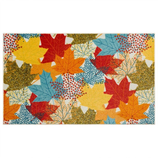 Multi-Color Leaves Kitchen Rug, MULTI, hi-res image number null