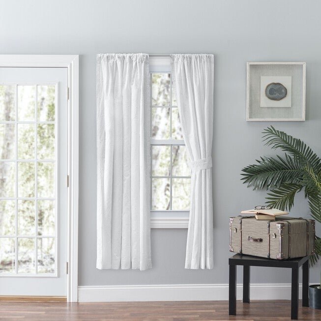 Eva Candlewick Tailored Pair With Tiebacks, WHITE, hi-res image number 0