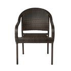Rhodos Café Stacking Chair in Mocha All-weather Wicker - 4pk, , alternate image number null