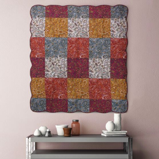 Paisley Slumber Quilted Throw Blanket, , alternate image number null