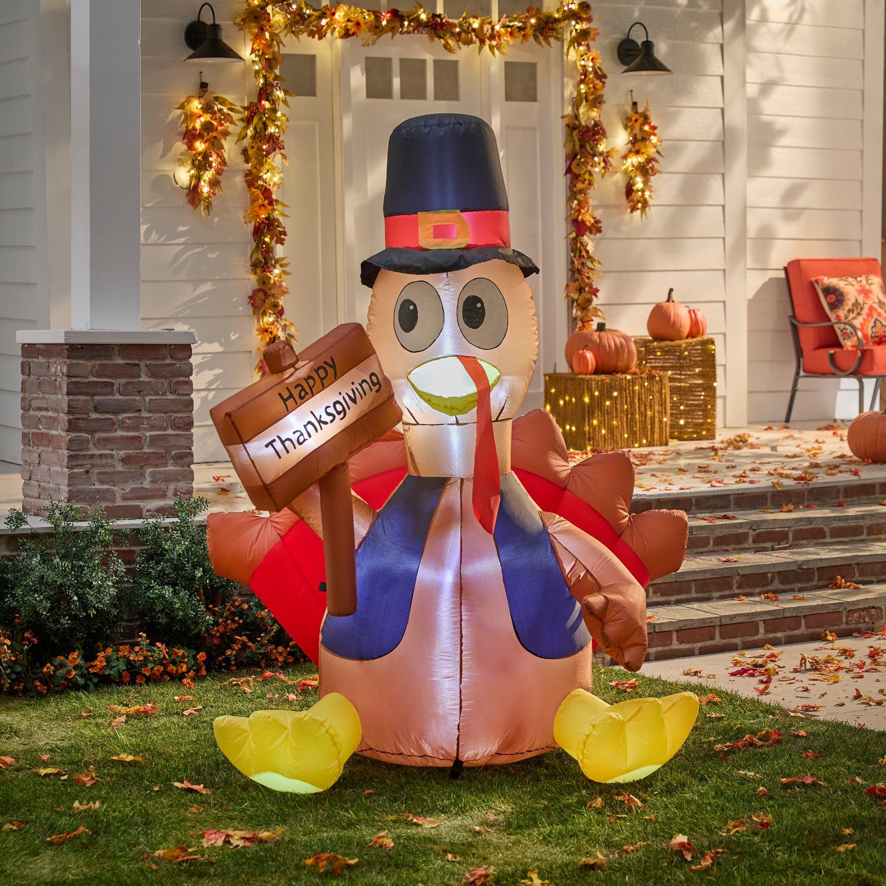 6'H Inflatable Thanksgiving Turkey | Brylane Home