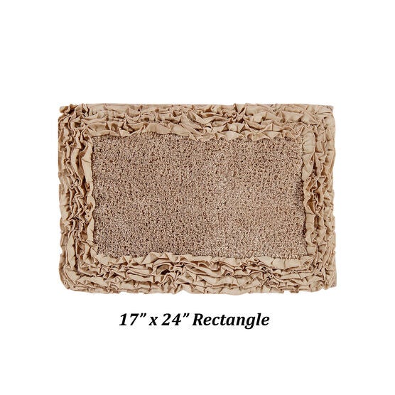 Shaggy Border Bath Rug Mat, 2 Pc Set (17" X 24" | 20" X 20"), , on-hover image number null