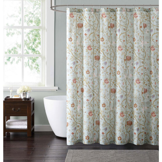 Style 212 Bedford Blue Shower Curtain | Brylane Home