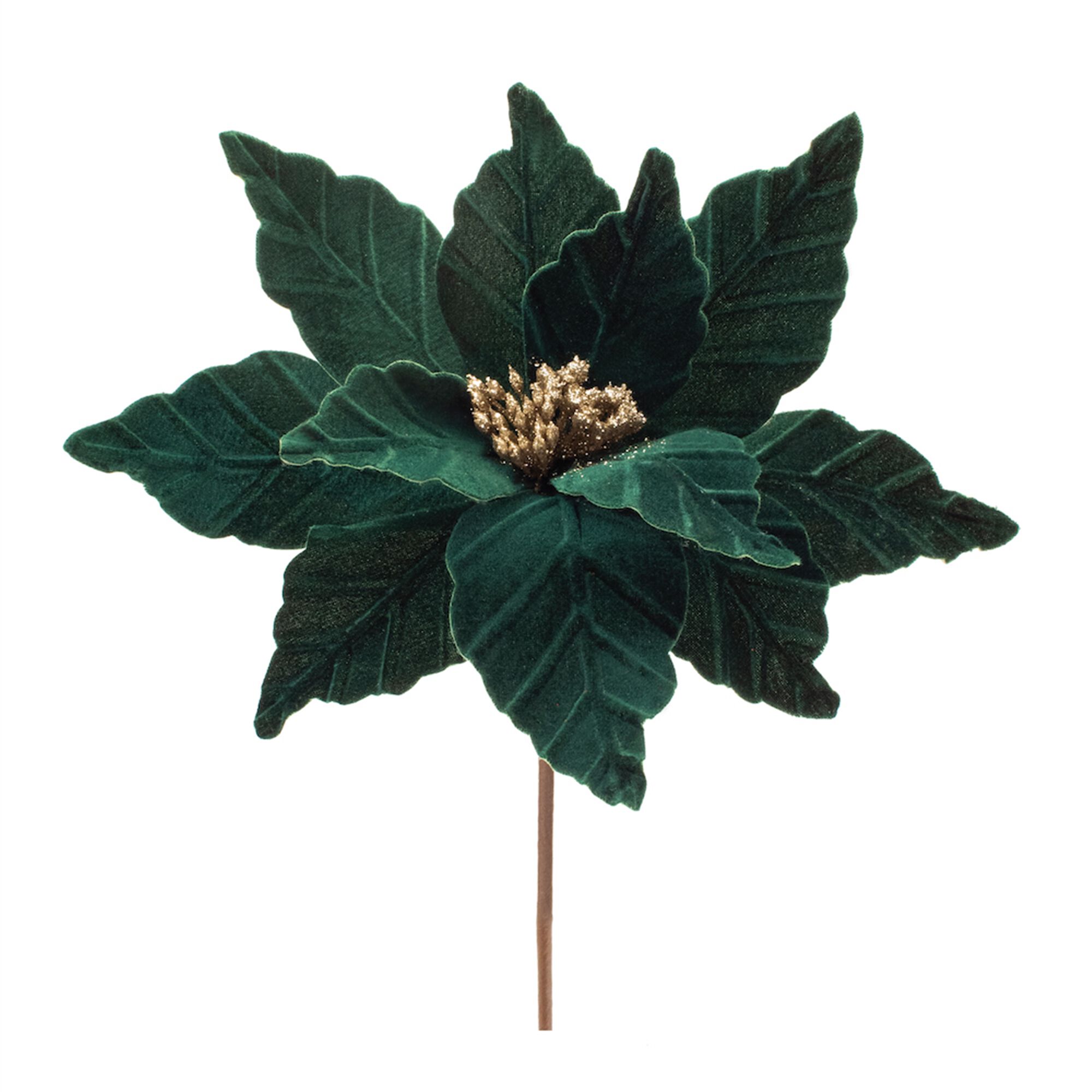 Forest Green Poinsettia Stem (Set of 6), GREEN, alternate image number 4