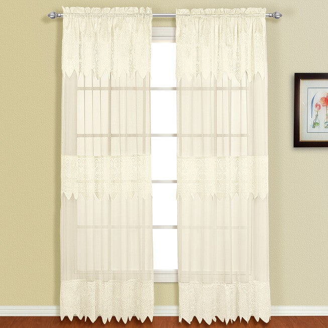 Valerie Panel with Attached Valance, NATURAL, hi-res image number 0