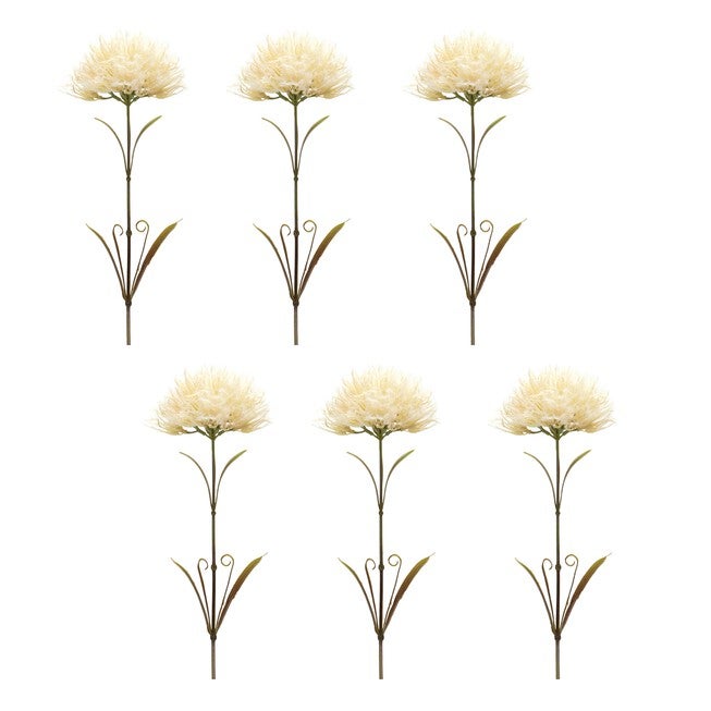 Puff Stem (Set of 6) 24 inchesH Plastic, CREAM/GREEN, alternate image number null