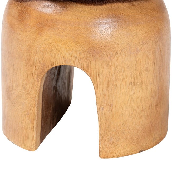 Abrina Solid Suar Wood Side Table, BROWN, alternate image number 3