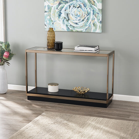 Lexina Glass-Top Console Table, CHAMPAGNE, hi-res image number null