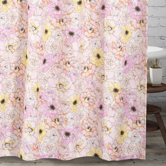 Misty Bloom Shower Curtain, PINK, hi-res image number null