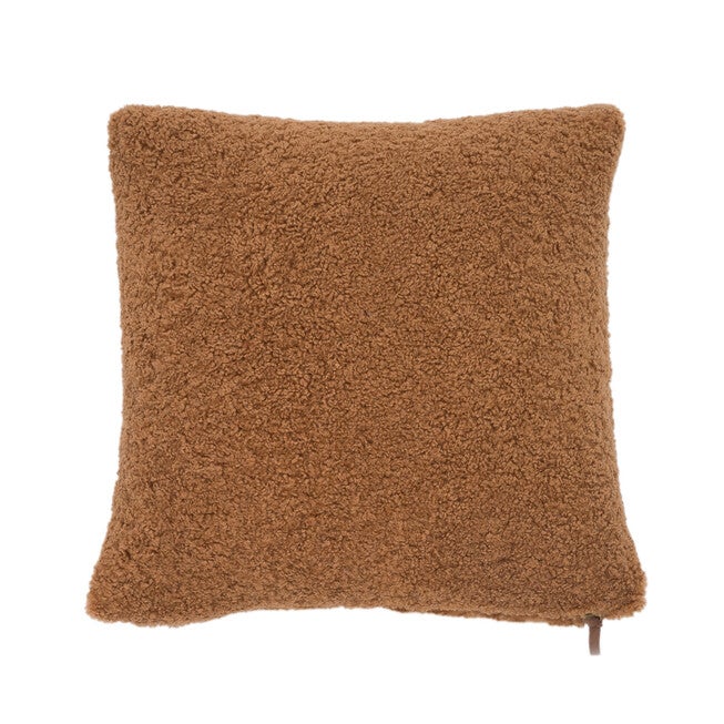 Teddy Sherpalux Plush Solid Square Pillow, GLAZED GINGER, hi-res image number 0
