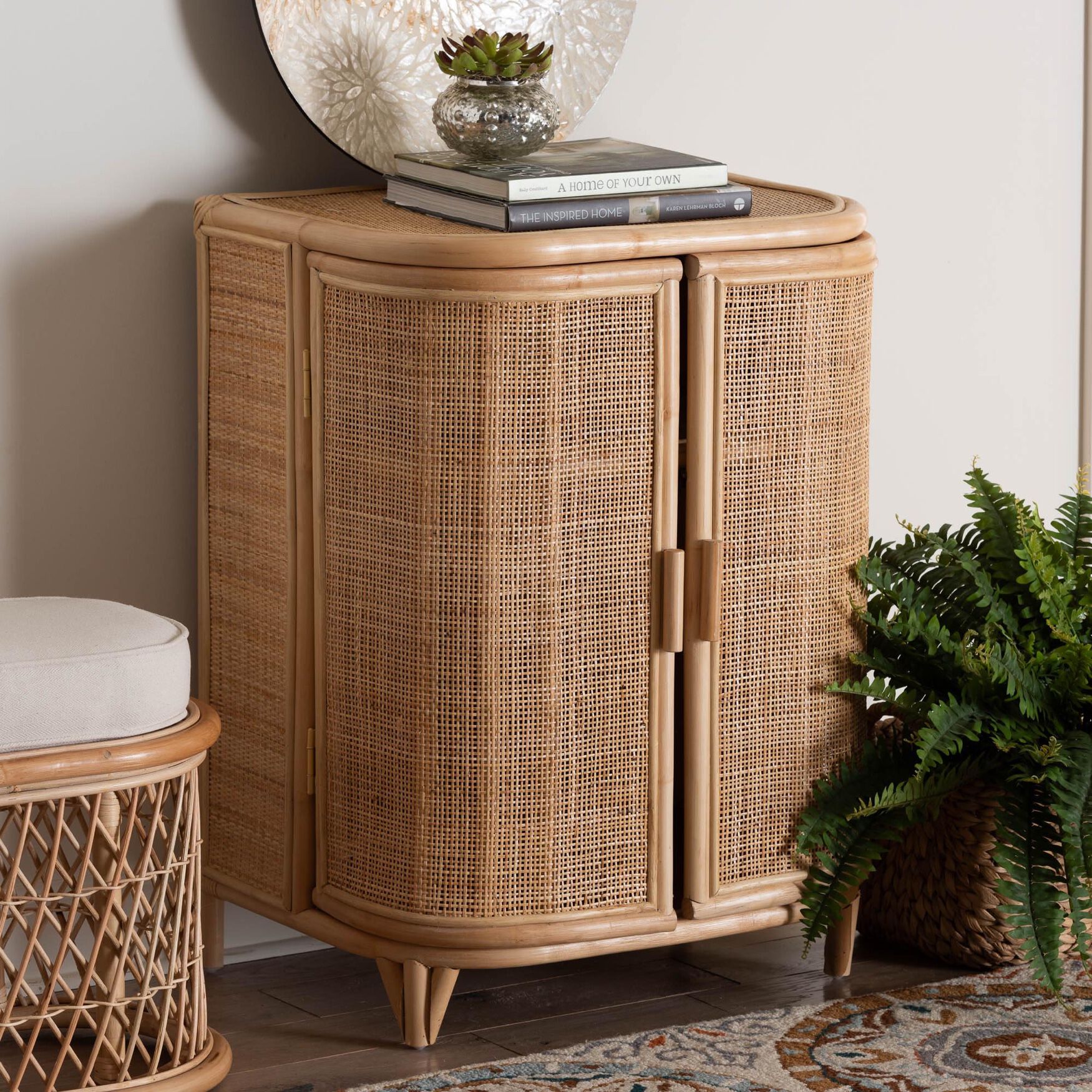 Yanka Bohemian Natural Rattan Storage Cabinet, , alternate image number 12