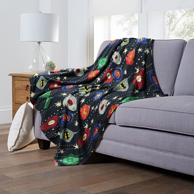 Wb Dc Justice League Hero Ornaments Silk Touch Throw, , alternate image number null