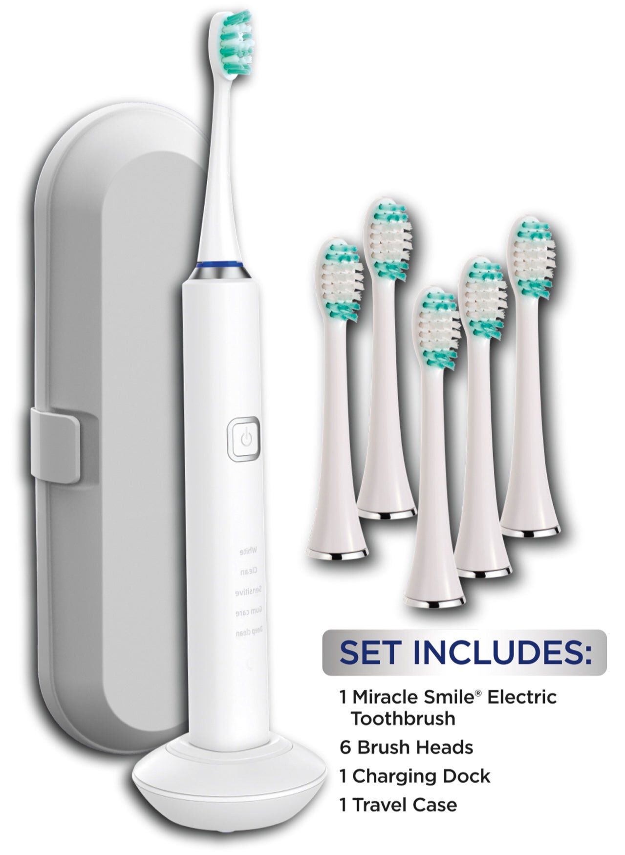 Miracle Smile&reg; Ultra-Sonic Toothbrush, WHITE, hi-res image number 0