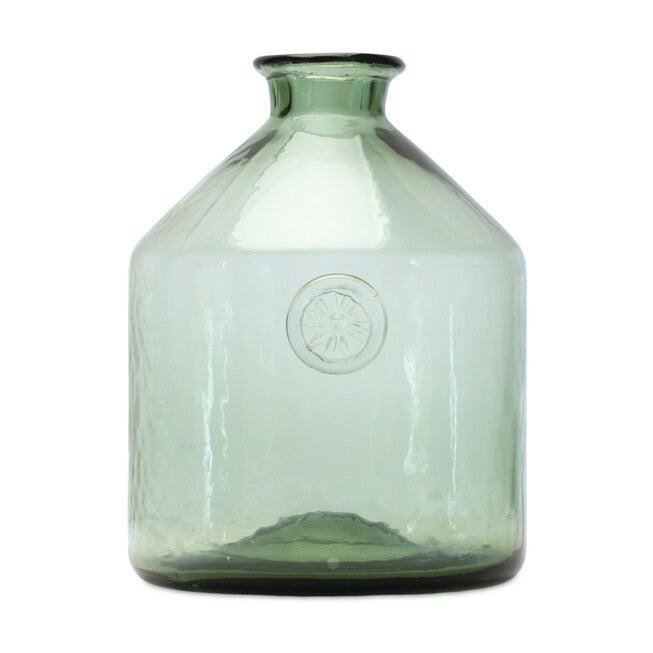 Vase 7 inchesD x 9 inchesH Glass, GREEN, hi-res image number 0