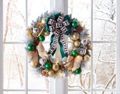 26" Pre-Lit Flocked Majesty Wreath