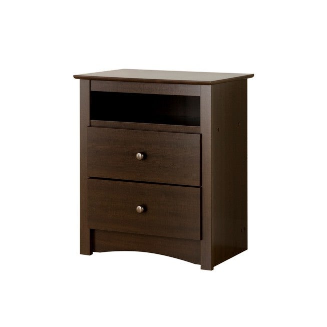 Fremont Tall 2-Drawer Nightstand with Open Shelf, Espresso, , on-hover image number null