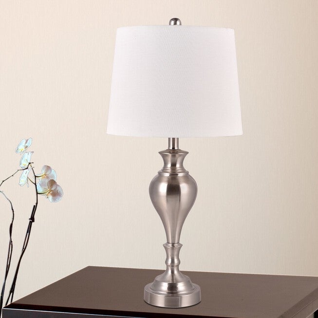 Brushed Steel Metal 27 inches Table Lamp, Set 2, , on-hover image number 1