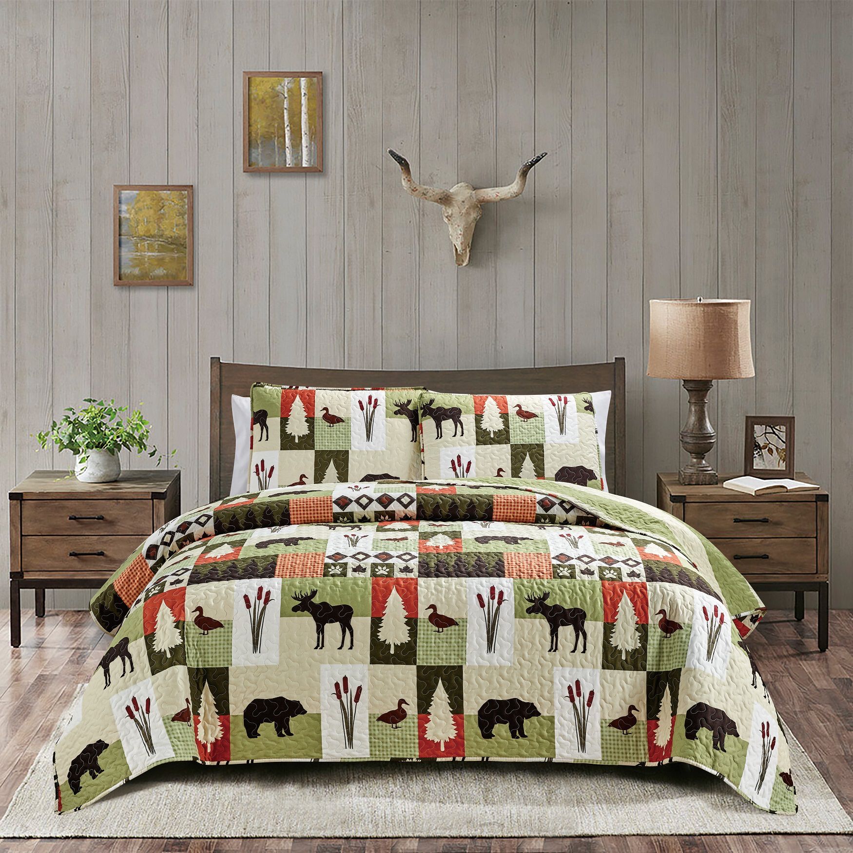 Redwood Quilt Set, ANIMAL PRINT, hi-res image number 0