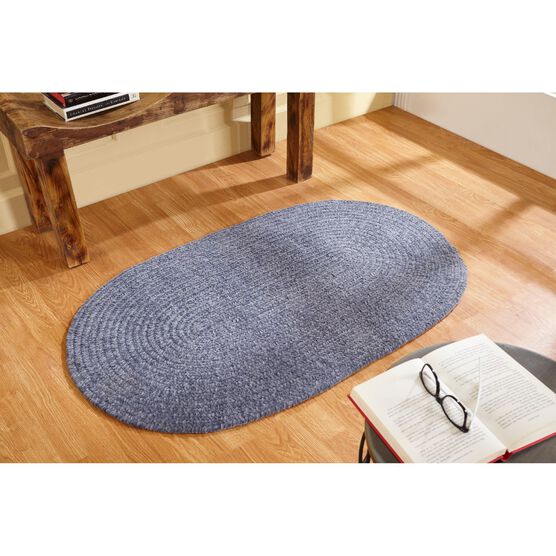 Better Trends Chenille Solid Braid Collection Reversible Indoor Area Utility Rug in Vibrant Colors, Oval, GRAY, hi-res image number null