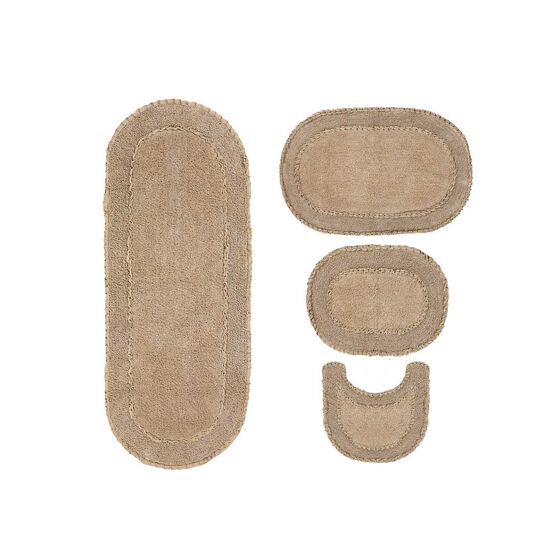 Double Ruffle 4 Piece Set Bath Rug Collection, LINEN, hi-res image number null