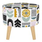 Helsinki Block Round Ottoman with Splayed Legs, , on-hover image number null