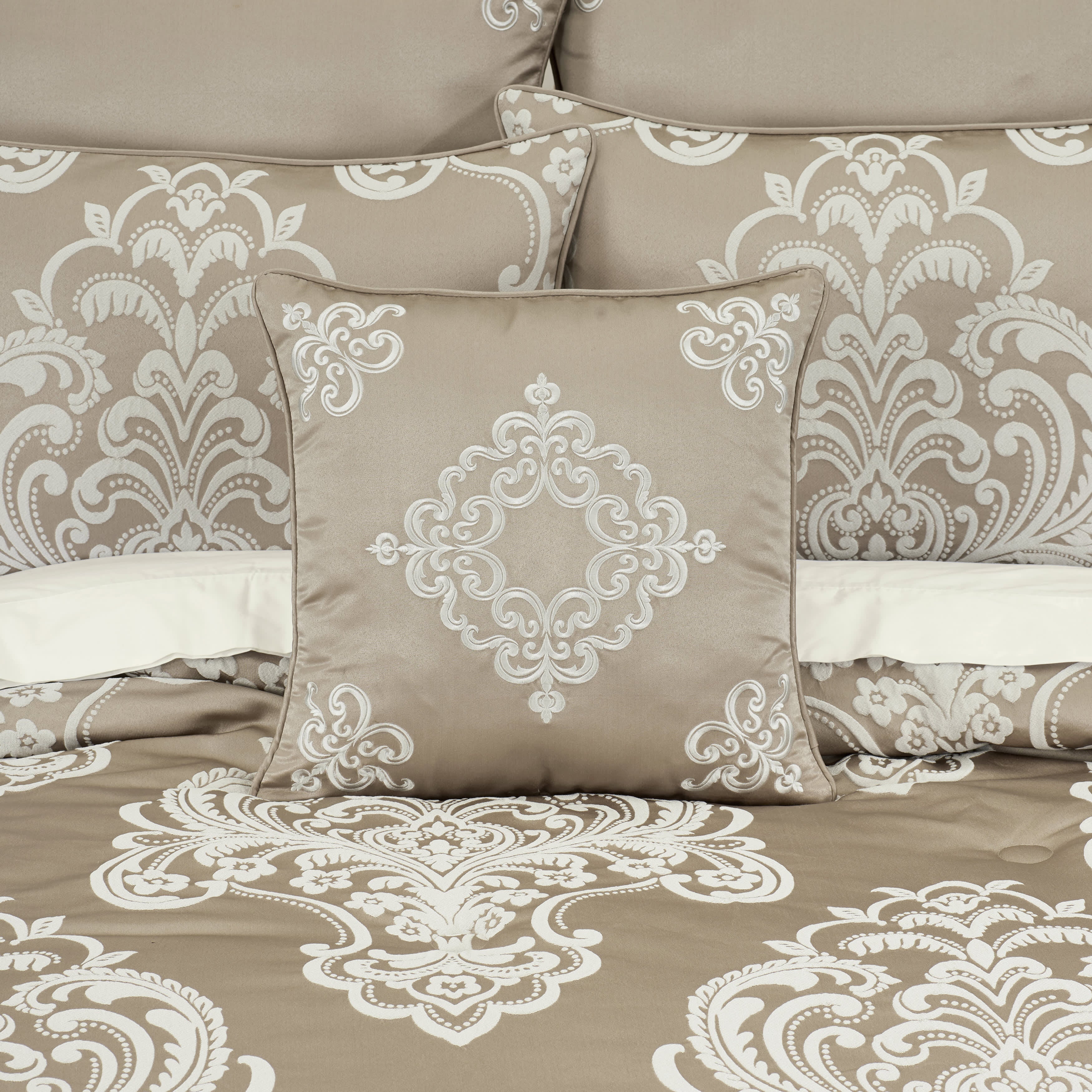 Potenza Sand 18 Inch Square Decorative Throw Pillow, SAND, alternate image number null