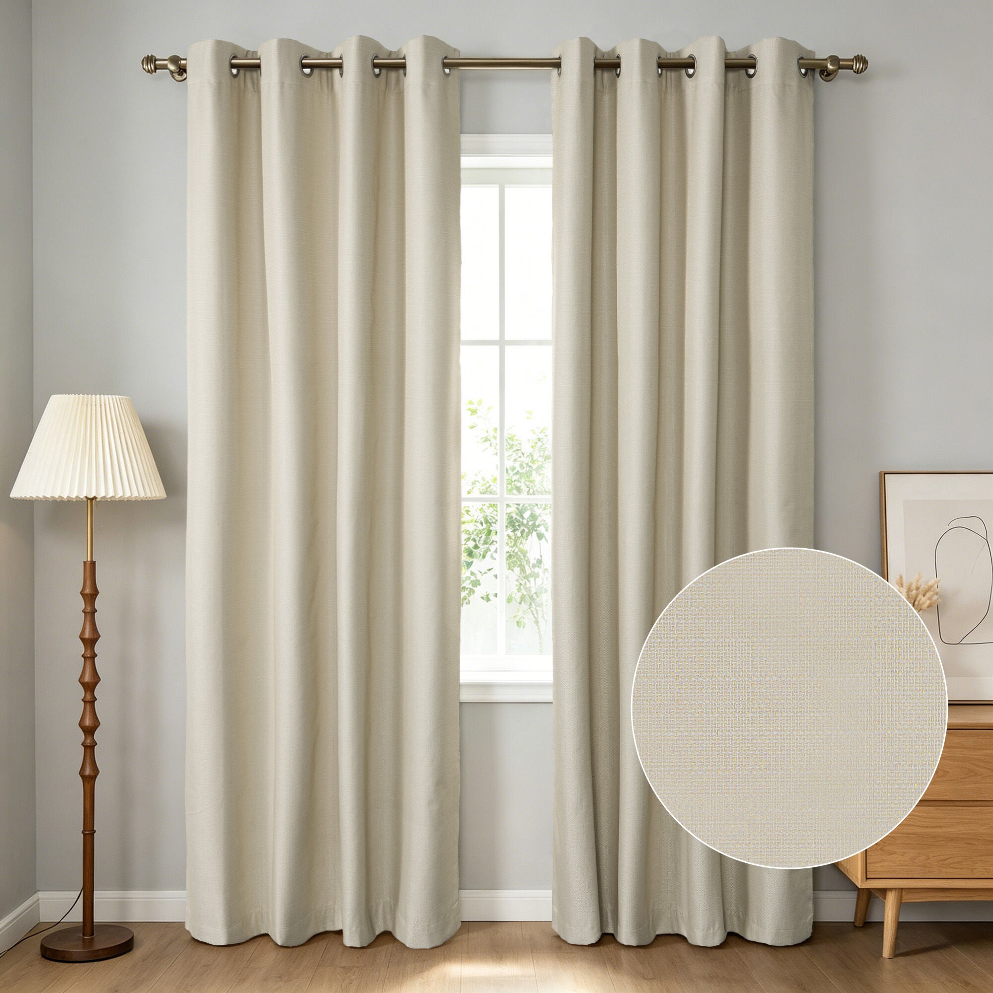 Textured Grid 100% Blackout Grommet Pair