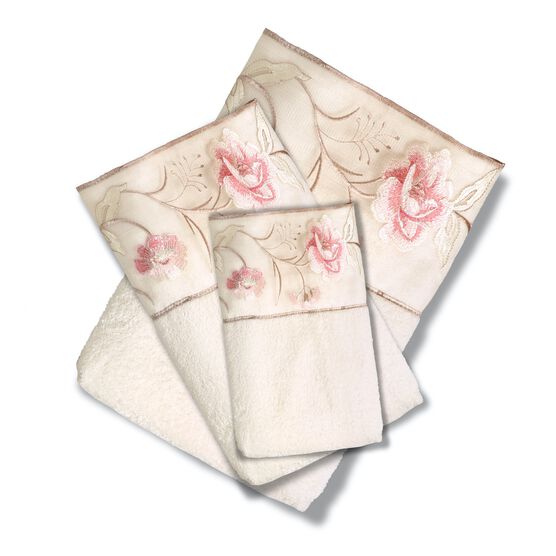 Dublin Rose 3-Pc Towel Set, BEIGE, hi-res image number null