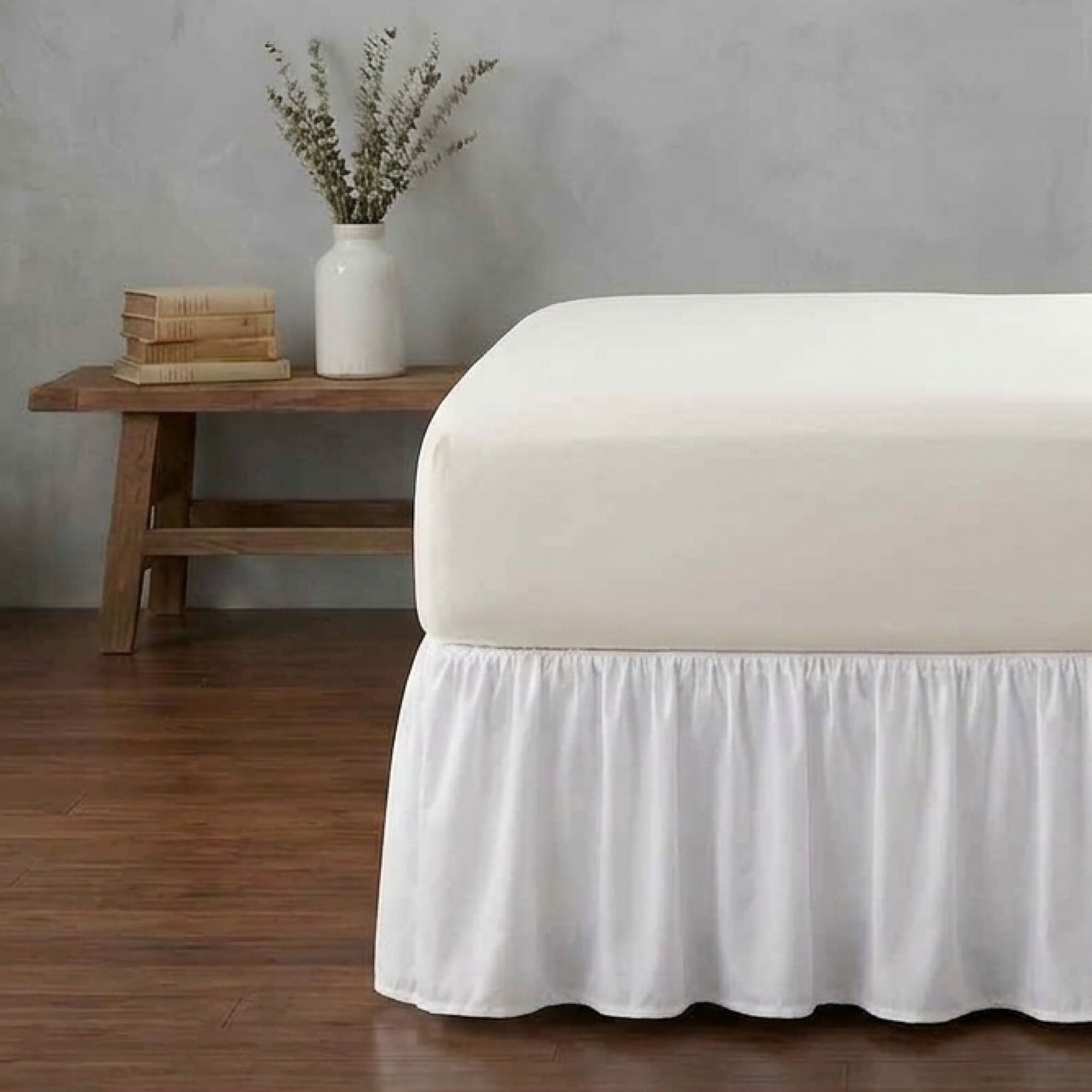 Landris Elegant Ruffled Bedskirt, WHITE, hi-res image number 0