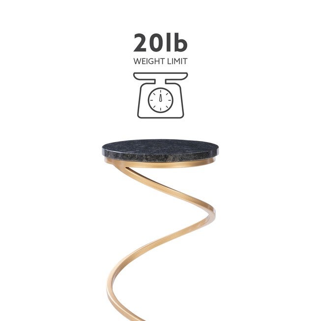 Gigi Spiral Black Granite Drink Table Accent Tables (Including End Tables), , alternate image number null