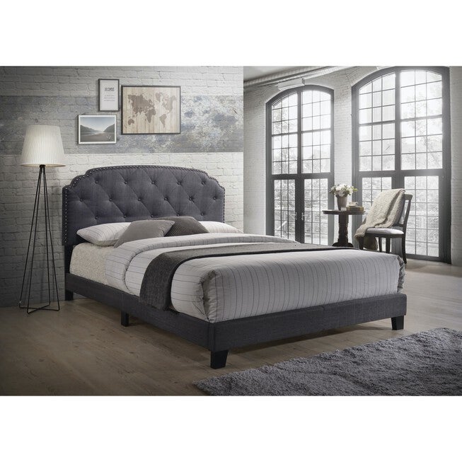 Queen Bed Bedroom, GRAY FABRIC, hi-res image number 0