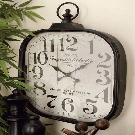 Black Vintage Metal Wall Clock, , alternate image number null