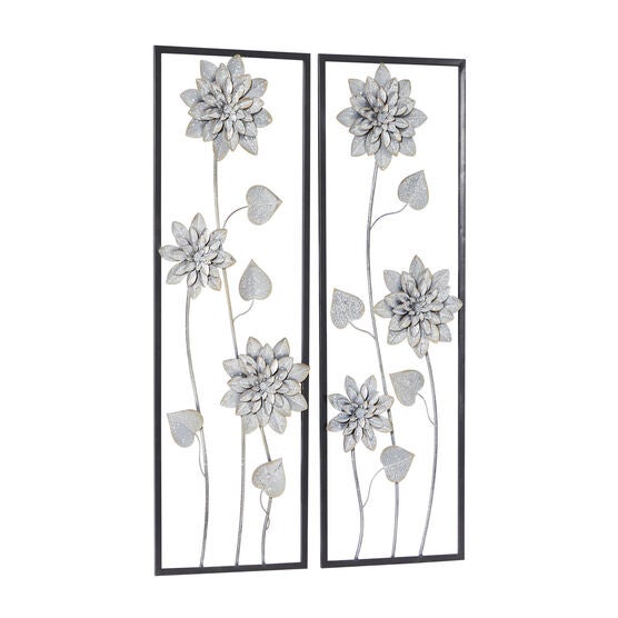 Set Of 2 Grey Metal Contemporary Wall Decor, , alternate image number null