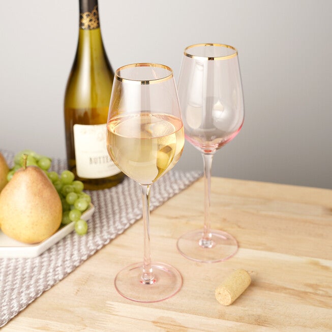 Rose Crystal White Wine Glass Set, , on-hover image number null