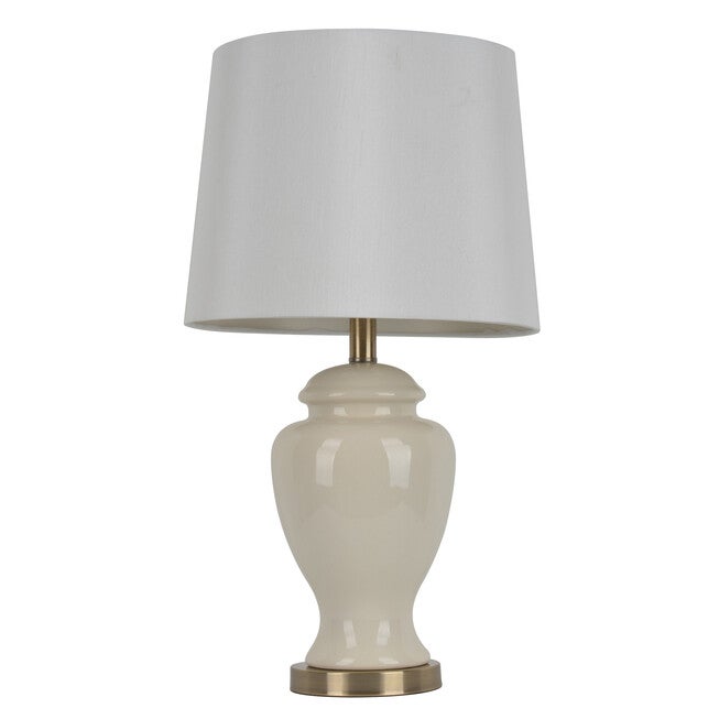24 inches Cream Ceramic Table Lamp, CREAM, hi-res image number null
