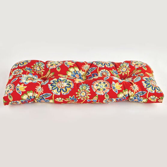 Tufted Wicker Settee Cushion, Tufted Wicker Settee Cushion,