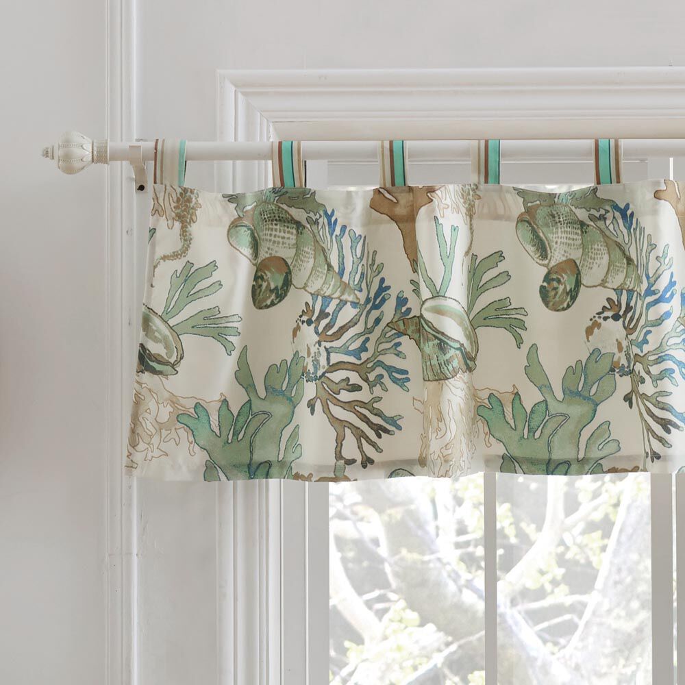Atlantis Window Valance Curtains, JADE, hi-res image number 0