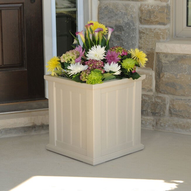 16 inchesSq. Cape Cod Patio Planter, CLAY, hi-res image number 0