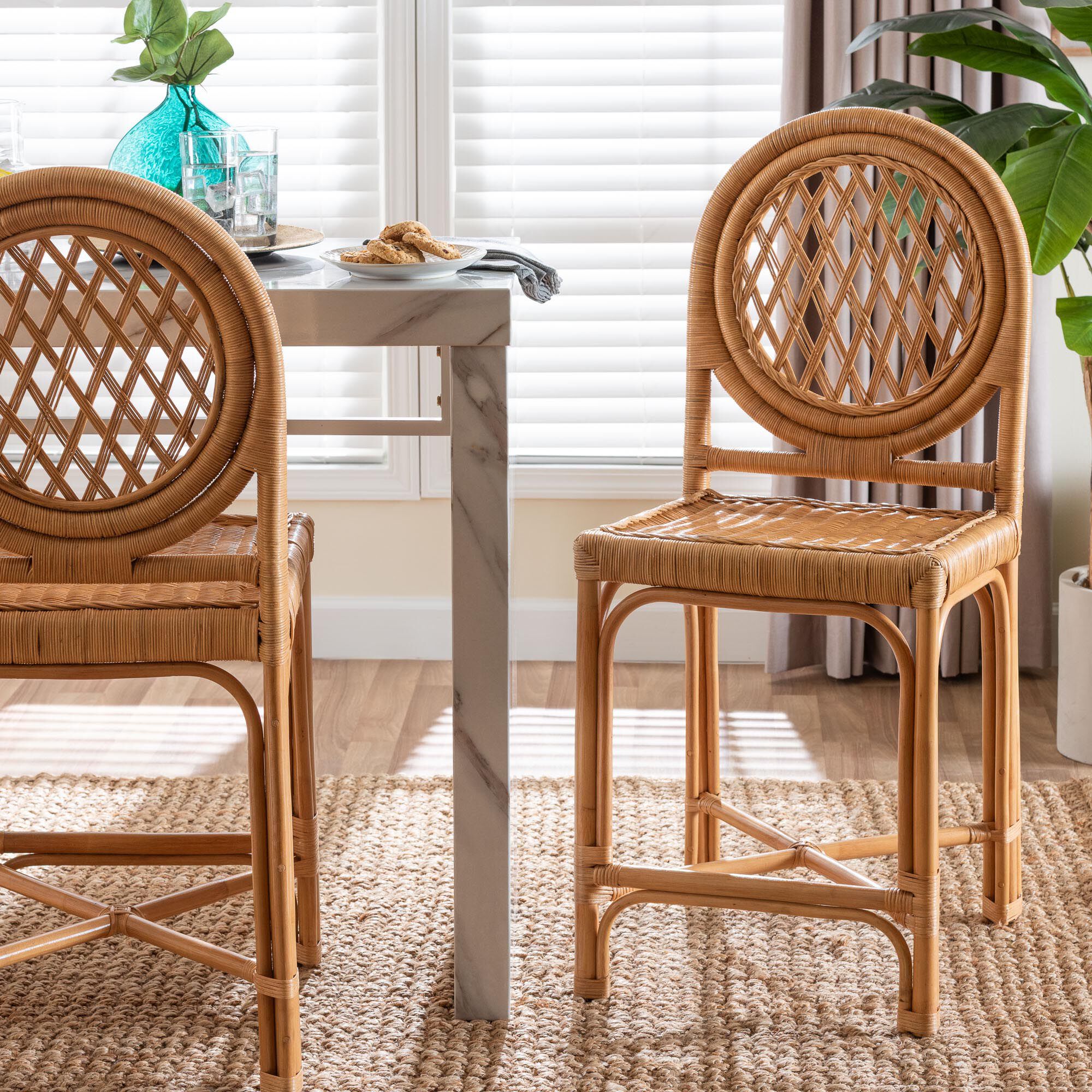 Oxford Natural Rattan Counter Stool, LIGHT HONEY, hi-res image number 0