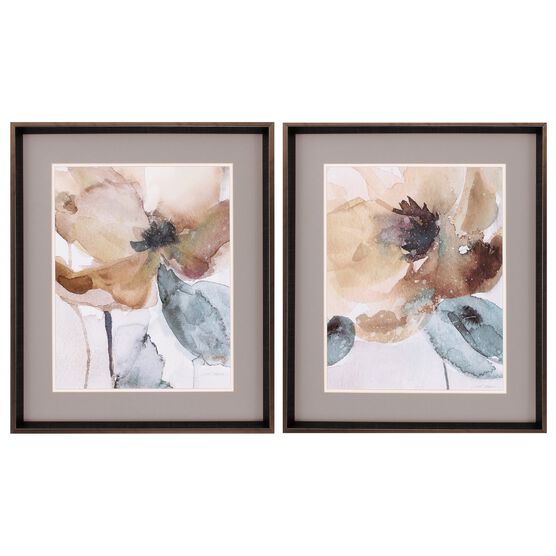 Watercolor Poppy Framed Wall Décor, Set Of 2, NEUTRAL, hi-res image number null